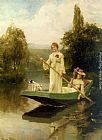 Two Ladies Punting on the River